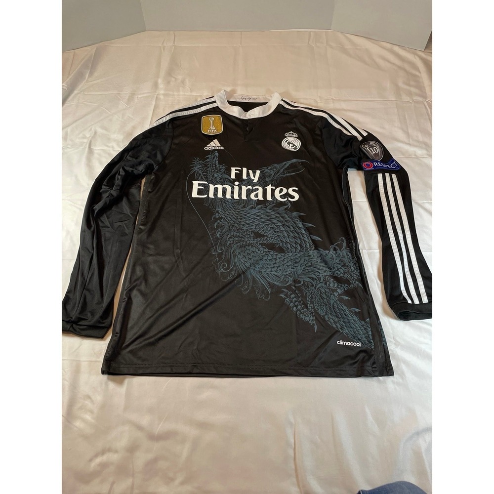 Adidas Real Madrid 2014 Yohji Yamamoto Dragon Jersey Long Sleeve Mens XL Black